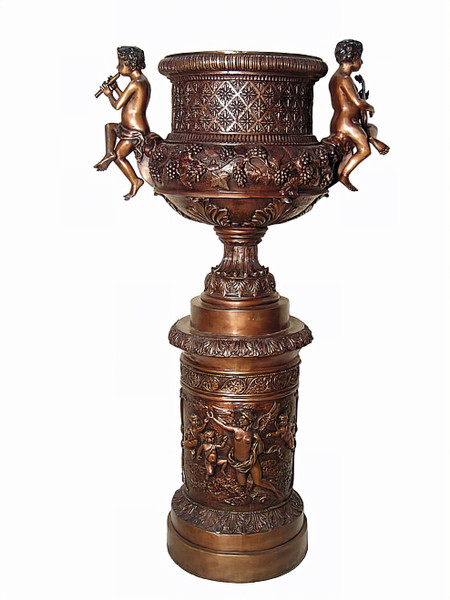 Large Urn with Cherub Handles