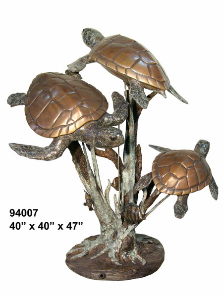 3 Sea Turtles Swimming - 47" Design