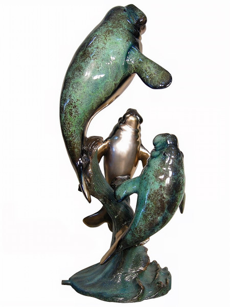 Manatee Family - 55" Design - Special Patina, Style NA