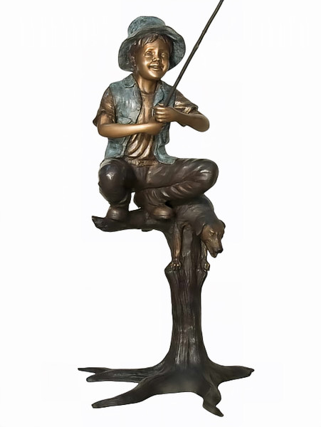 Boy Fishing from a Tree - 54" H (not including fishing rod)