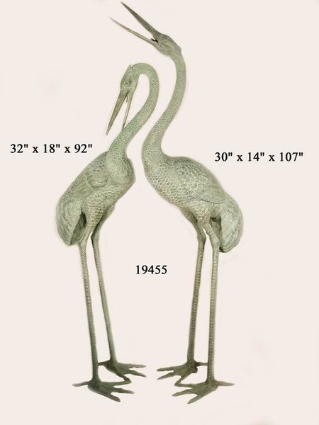 Giant Crane Fountains - Pair