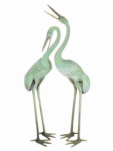 Giant Crane Fountains - Pair