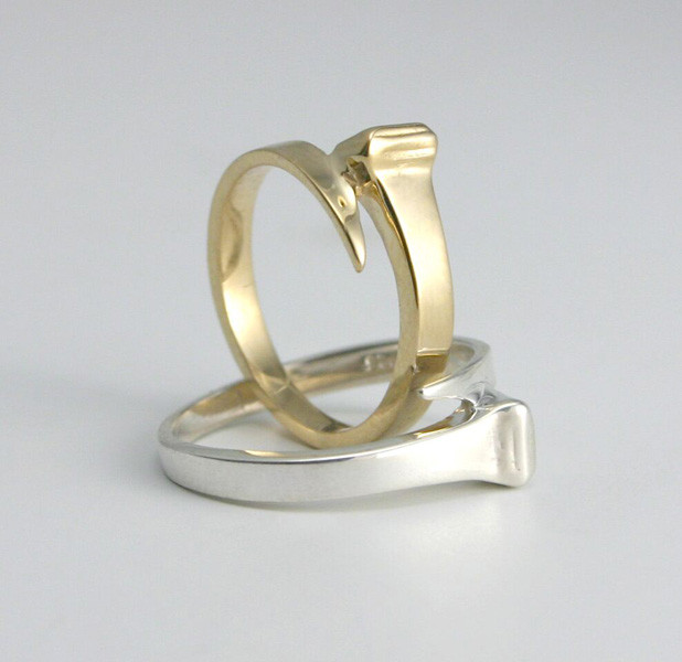 Equestrian Horseshoe Nail Ring