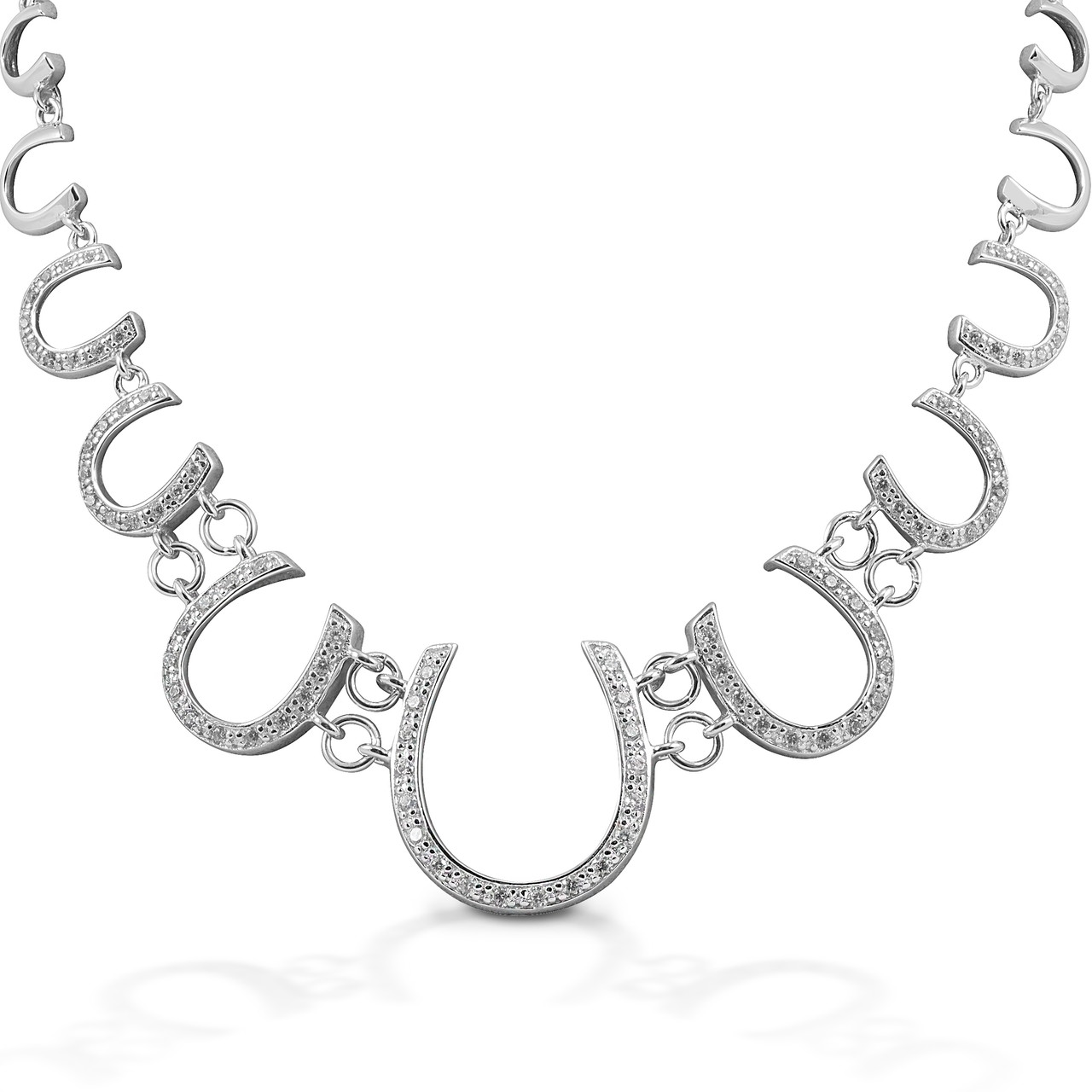 Amazon.com: Lucky Horseshoe Necklace Sterling Silver Hammered choose your  chain length : Handmade Products