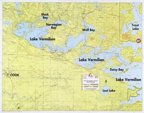 Fisher Map F-1 - W Lake Vermilion, Trout & Lost Lake - 689076819039