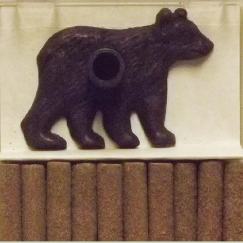 Paine's Brass Bear Flat Incense Burner with Balsam Sticks -