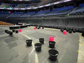 "Giant Yard Pong game setup for an outdoor party"