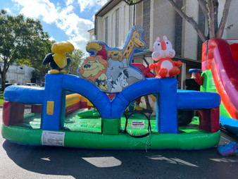 "Zoo playland for children with interactive animal features"