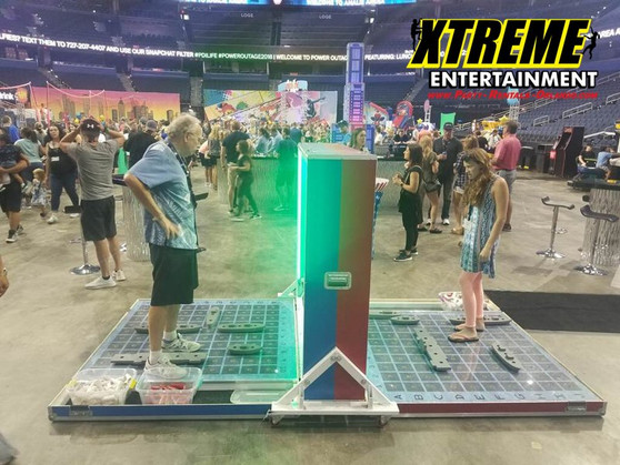 "Giant LED Battleship setup for a fun, competitive event experience"