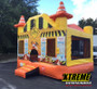"Under Construction Bounce House with construction vehicle design and fun jumping area"