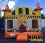 "Under Construction Bounce House with construction vehicle design and fun jumping area"