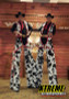 "Cowboy stilt walkers performing at a western-themed event"