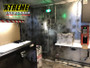 "Mobile escape room set up for a corporate team-building event"