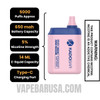 Strawberry Pink Guava Kado Bar BR5000 Disposable Vape Specifications