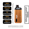 Straw Nana Ice Palax KC8000 Disposable Vape - Final Sale Specifications