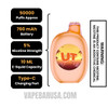 Passion Fruit/Mango Flum UT Bar 50K Disposable Vape Specifications