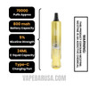 Pineapple Passion Orange Lost Mary Nera Fullview 70K Disposable Pod Specifications