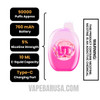 Pink Lemonade/Mix Berry Flum UT Bar 50K Disposable Vape Specifications