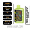 White Peach Batch RAZ RX50K Disposable Vape Specifications