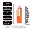 Mexican Mango Kado Bar Snap 2.0 35K Disposable Vape Pod Specifications