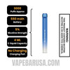 Blue Razz Ice Voom Mesh 3000 Puffs Disposable Vape Specifications
