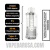 Miami Mint VIHO Shadow 75K Vape Pod Specifications
