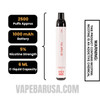 Fuji Apple Ice Esco Bars 2500 Puffs Disposable Vape Specifications