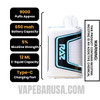 Clear RAZ TN9000 Disposable Vape Specifications
