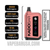 Sour Gushers Kado Bar Rizz 25000 Disposable Vape specifcations