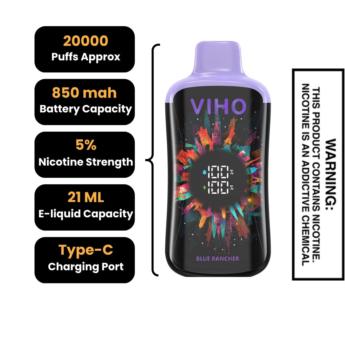 Blue Rancher VIHO Supercharge Pro Disposable Vape