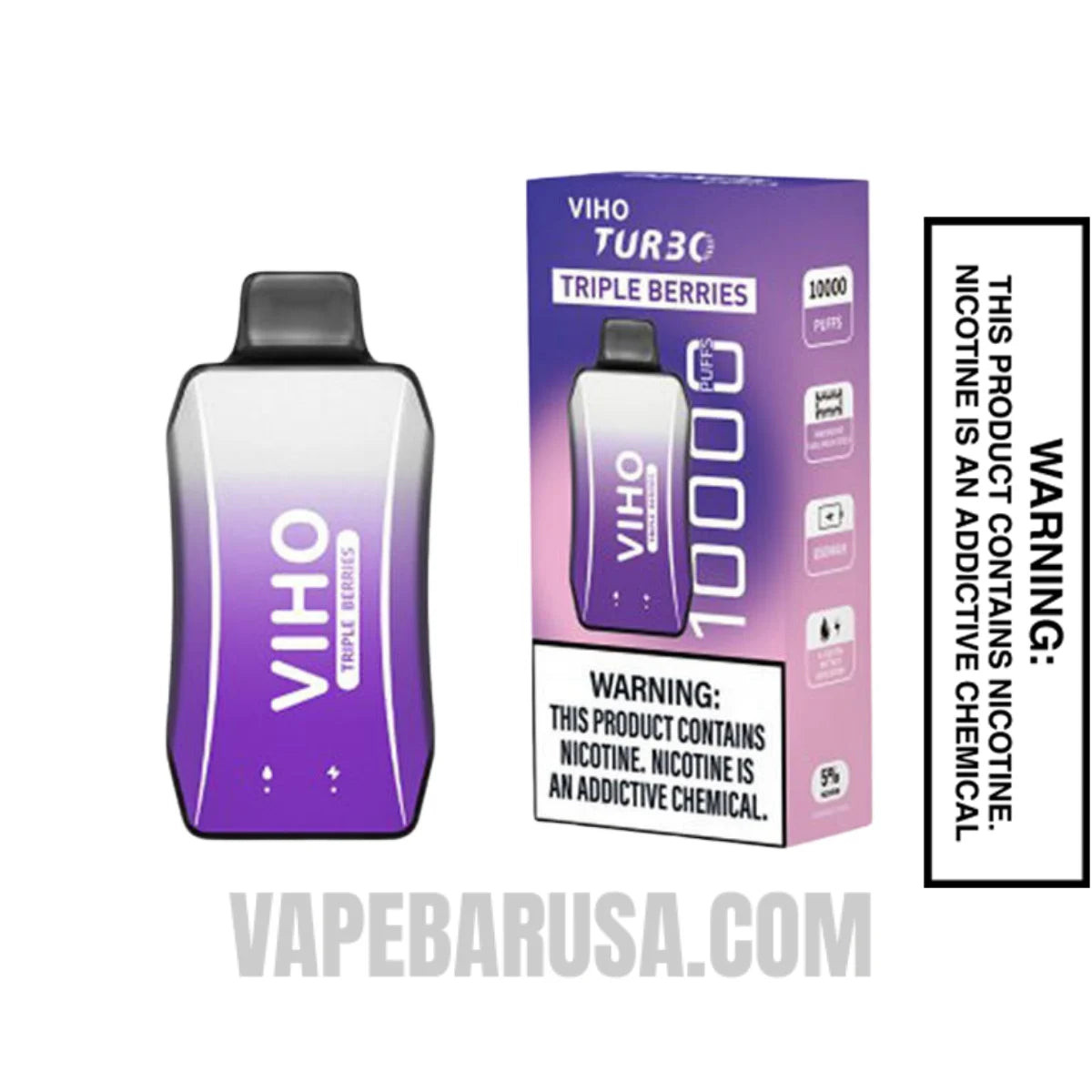 Triple Berries VIHO Turbo Vape 10000 Puffs With Package Box