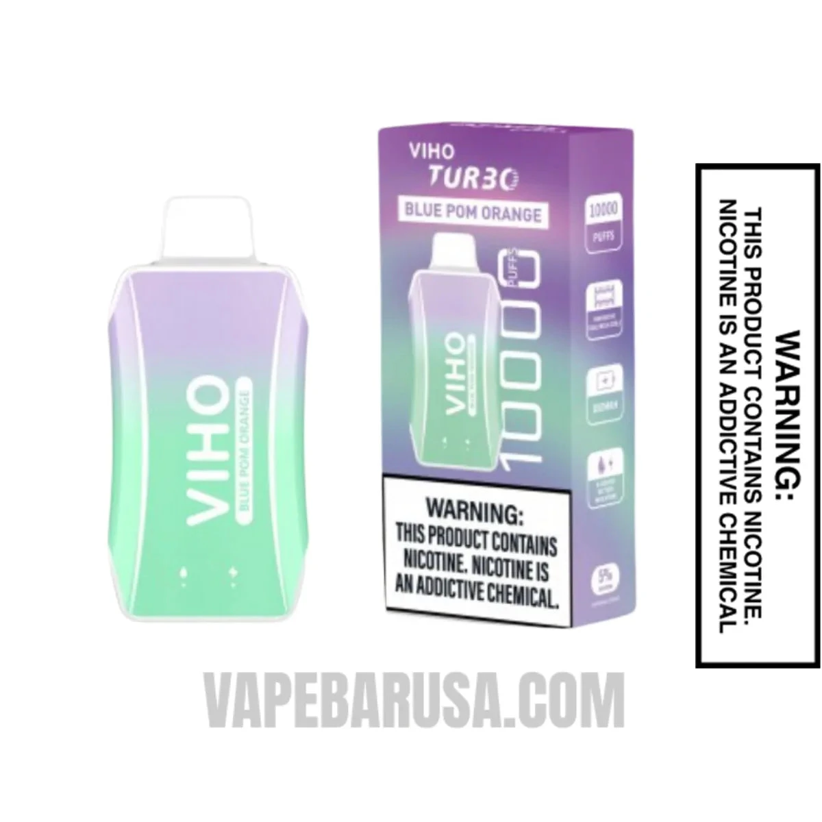 Blue Pom Orange VIHO Turbo Vape 10000 Puffs With Package Box