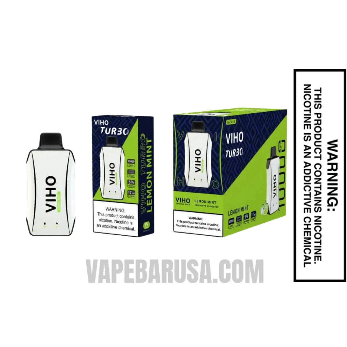 Lemon Mint VIHO Turbo Vape 10000 Puffs With Bundle Pack