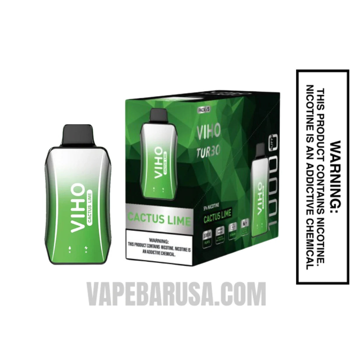 Cactus Lime VIHO Turbo Vape 10000 Puffs With Bundle Pack