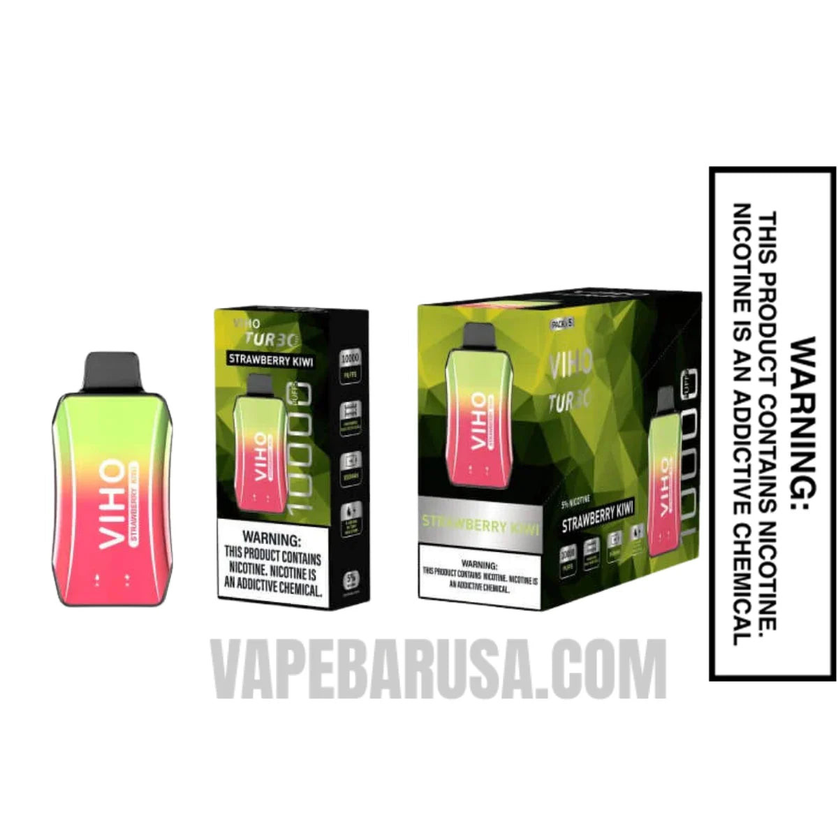Strawberry Kiwi VIHO Turbo Vape 10000 Puffs With Bundle Pack 