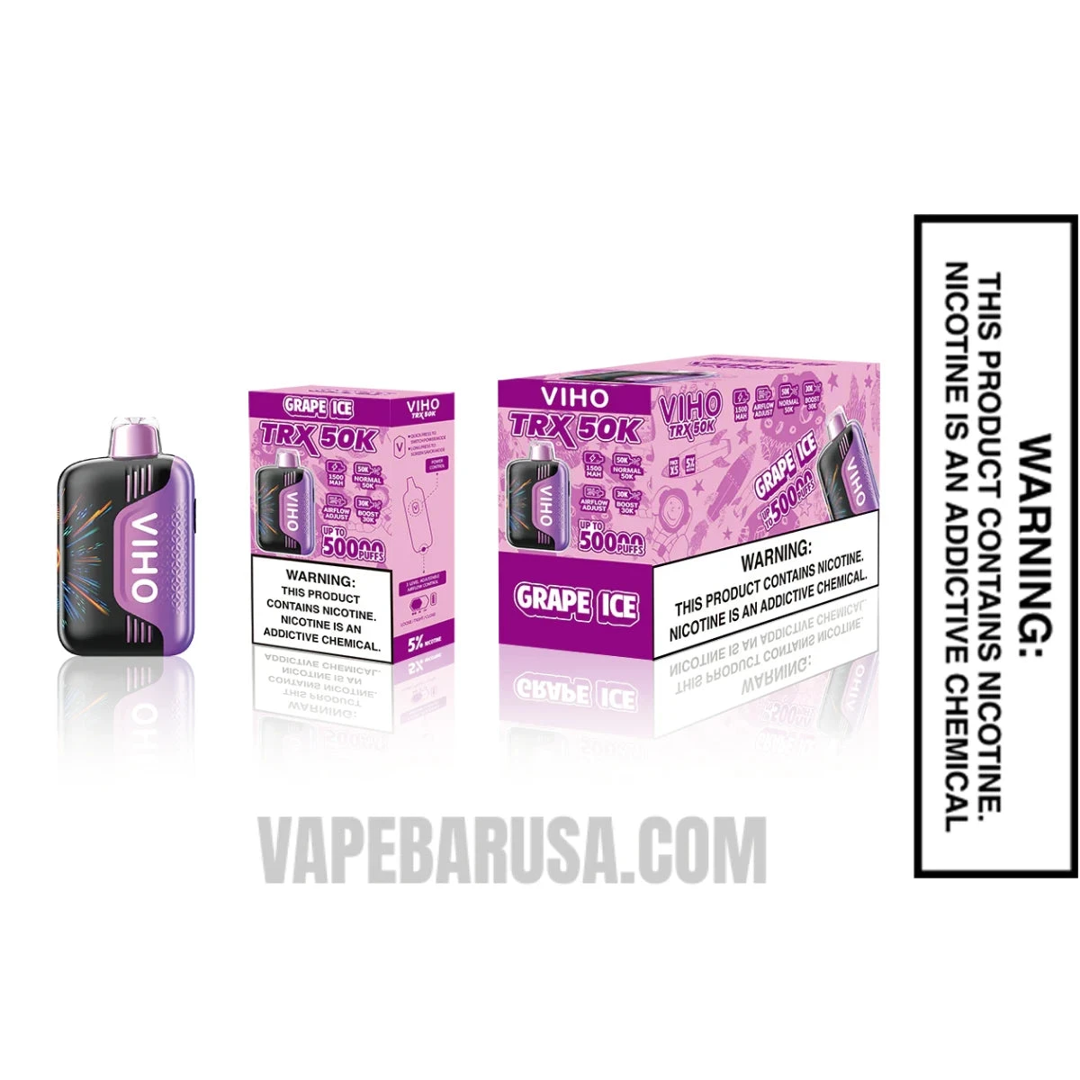 Grape Ice VIHO TRX 50K Disposable Vape With Bundle Pack