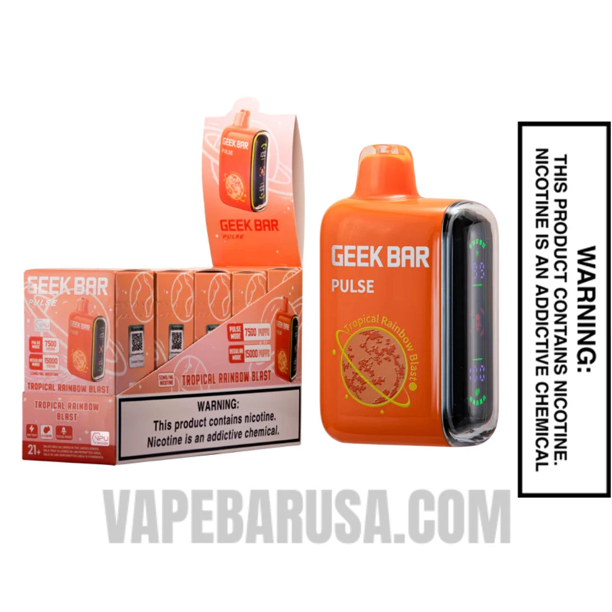 Tropical Rainbow Blast Geek Bar Pulse Disposable Vape With Bundle Pack