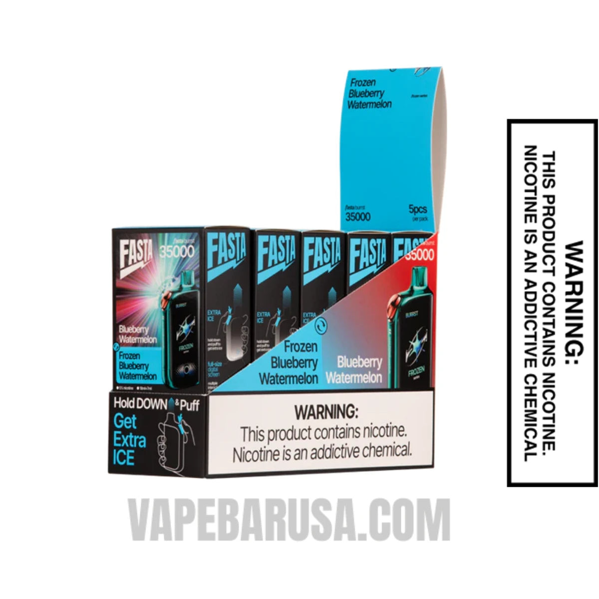 Blueberry Watermelon Fasta Burrst 35000 (Frozen Series) Vape With Bundle Pack
