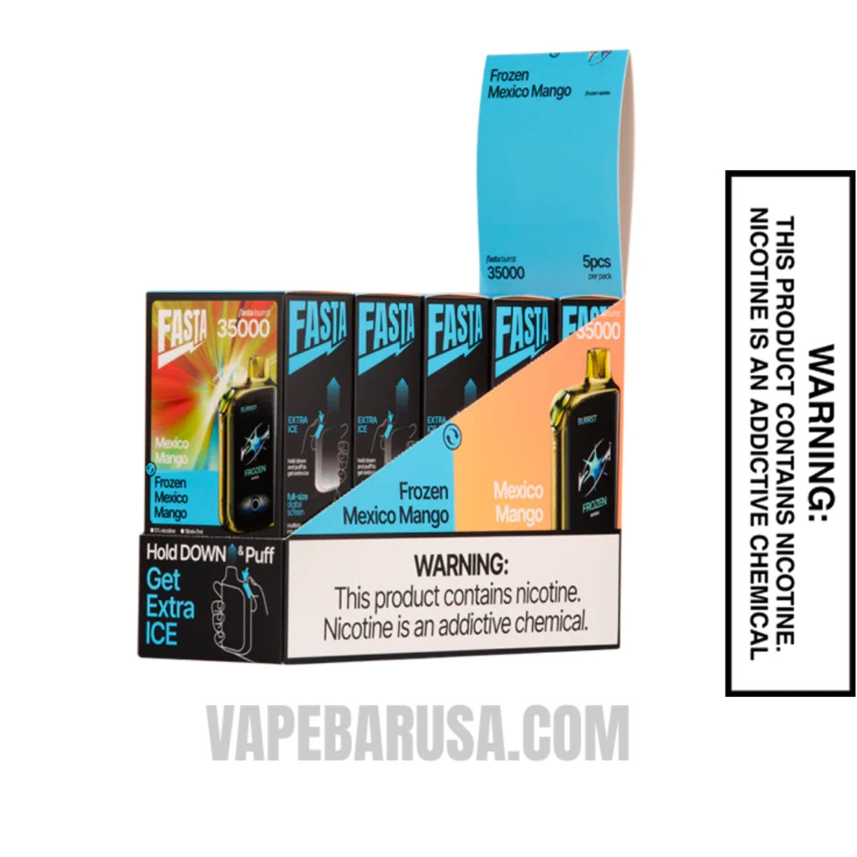 Mexico Mango Fasta Burrst 35000 (Frozen Series) Vape with Bundle Pack
