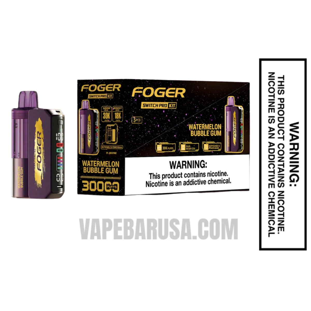 Watermelon Bubblegum Foger Switch Pro Disposable Vape with Bundle Box 