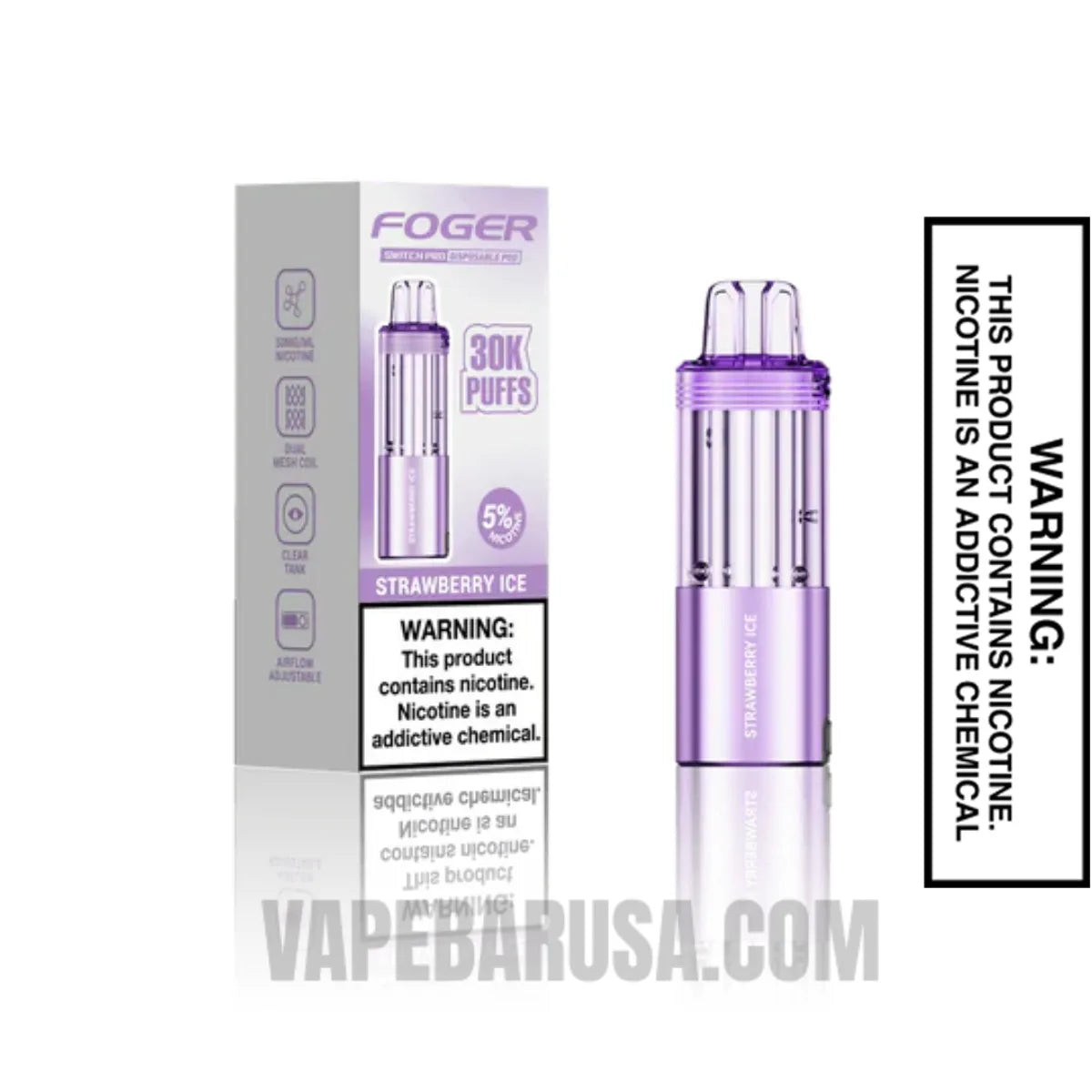 Strawberry Ice Foger Switch Pro Disposable Vape With Package Box