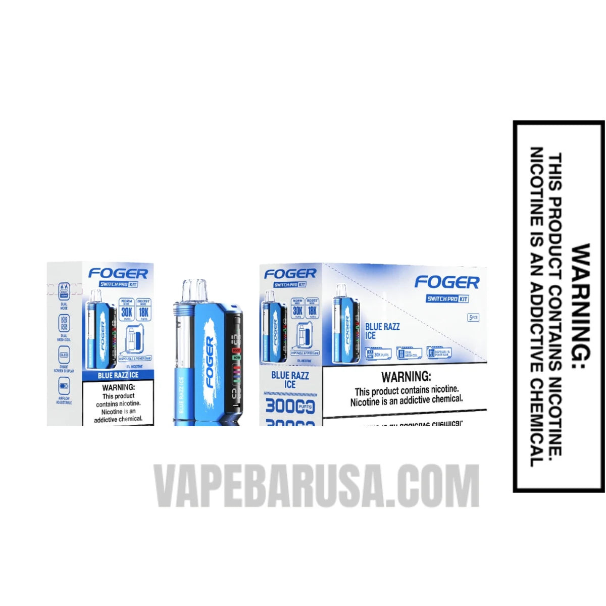 Blue Razz Ice Foger Switch Pro Disposable Vape with Bundle Box
