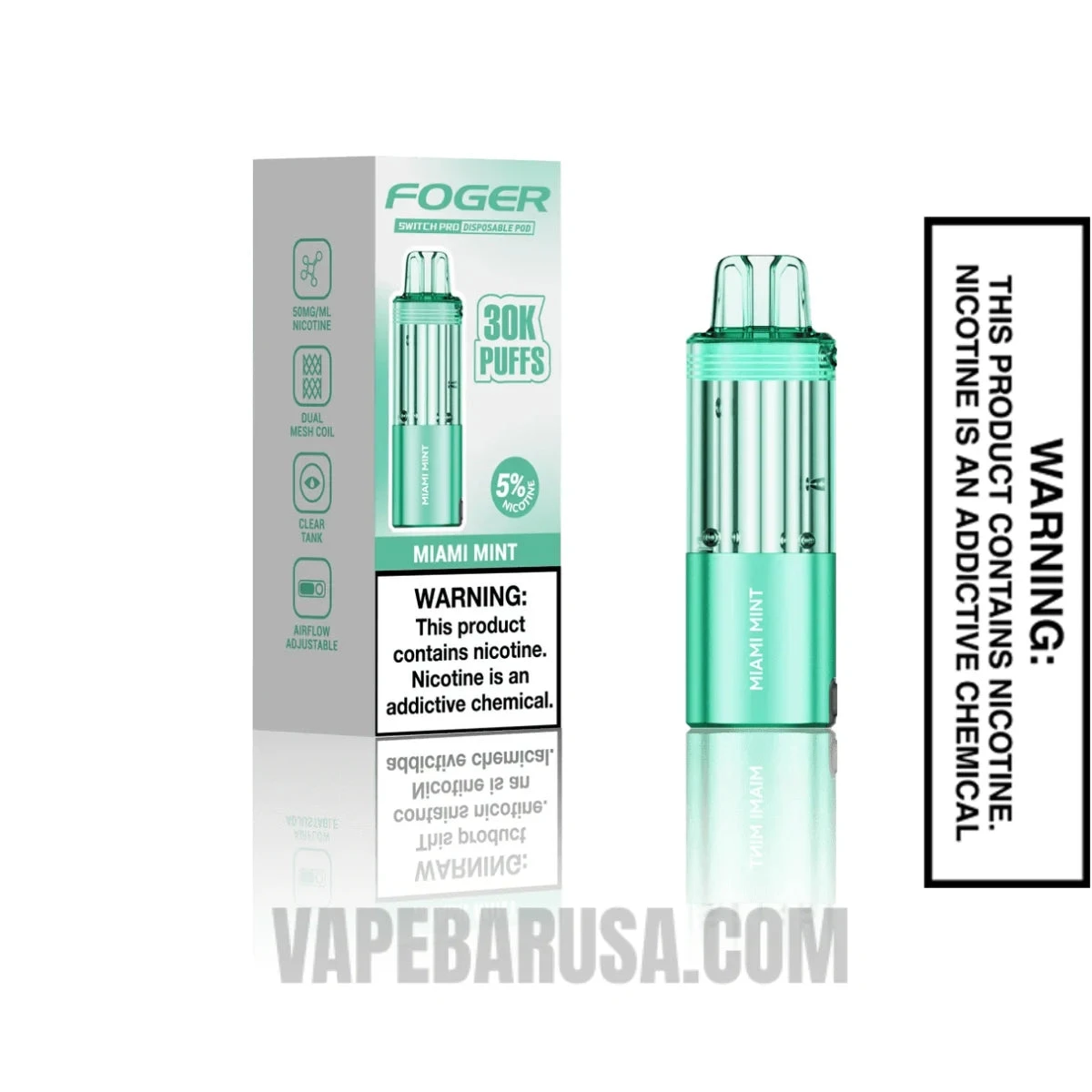 Miami Mint Foger Switch Pro Disposable Vape with Package Box