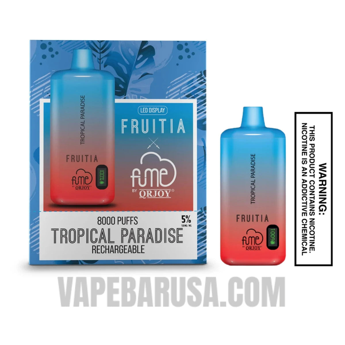 Tropical Paradise Fruitia X Fume Disposable Vape 8000 Puffs With Bundle Pack 