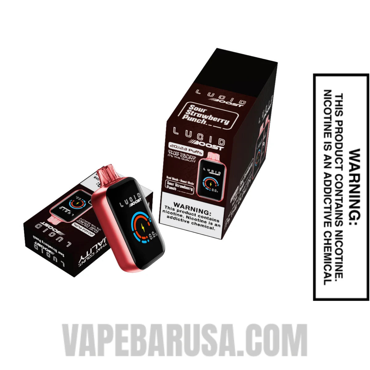 Sourstrawpunch Lucid Boost 20123 Disposable Vape With Bundle Pack