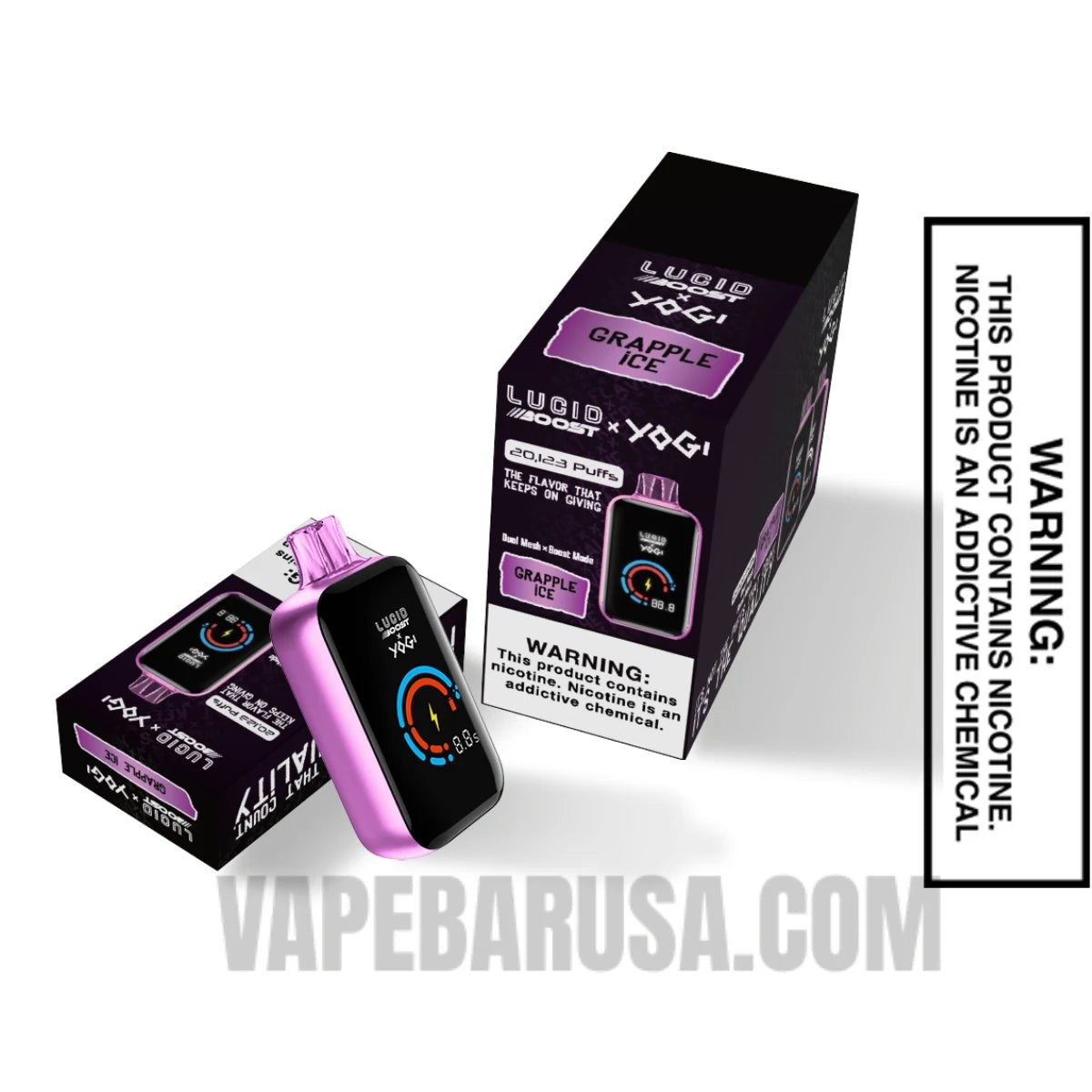 Grapple Ice Lucid Boost X Yogi 20123 Disposable Vape With Bundle Pack