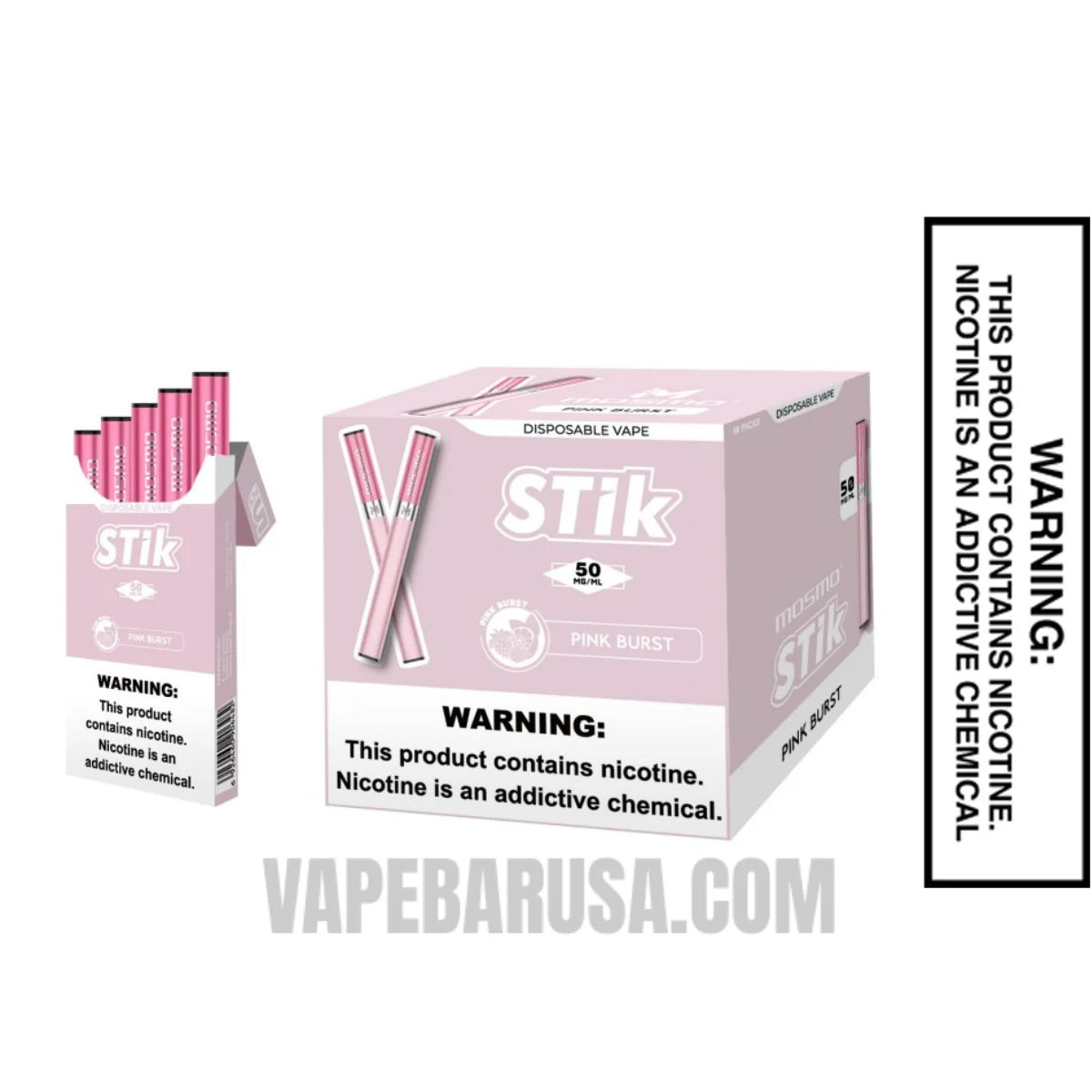 Pink Burst MOSMO Stik Disposable  With Bundle Box