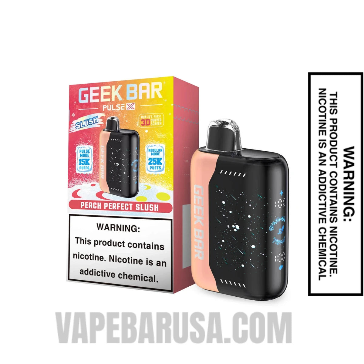 Peach Perfect Slush Geek Bar Pulse X Disposable  with Package Box