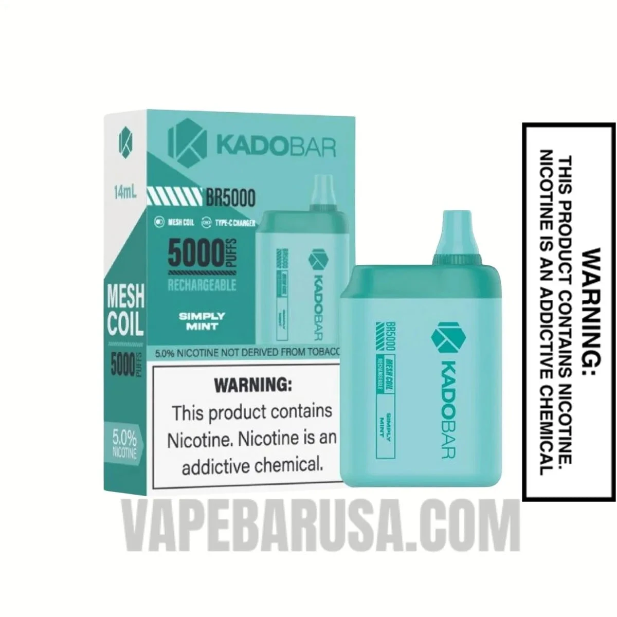 Simply Mint Kado Bar BR5000 Disposable Vape With Package Box