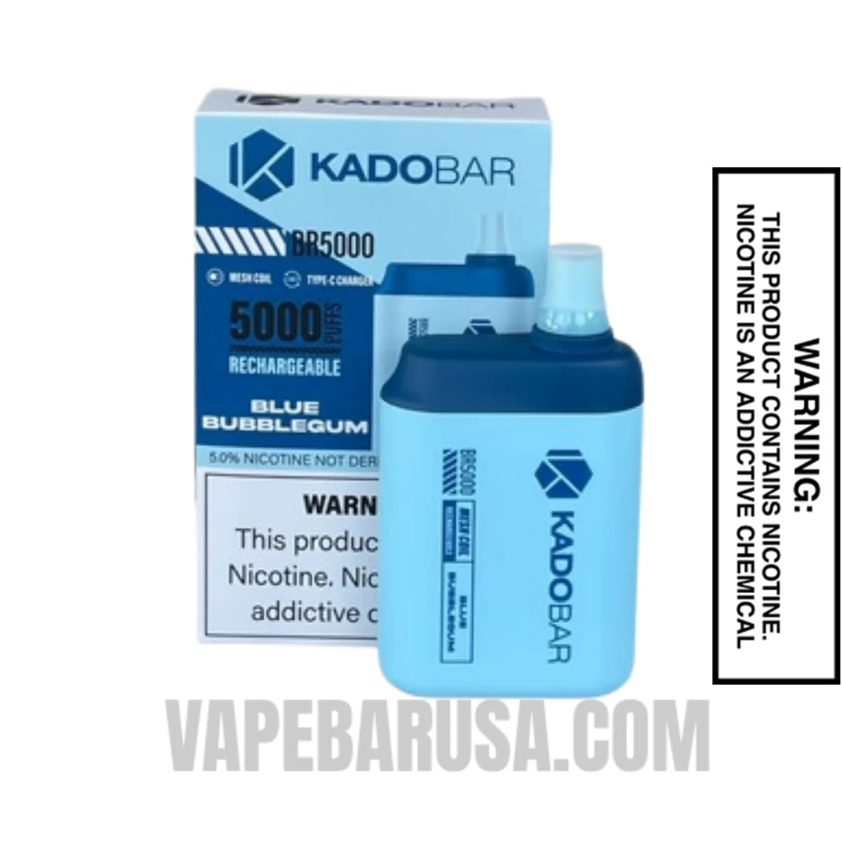 Blue Bubblegum Kado Bar BR5000 Disposable Vape With Package Box